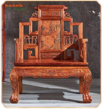 Bàn Làm Việc Gỗ Hương Giám Đốc Phong Cách Trung Hoa-BGG 003