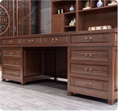 Bàn làm việc lãnh đạo gỗ gõ đỏ – Đẳng cấp quyền uy-BCG 001