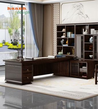 Phòng làm việc lãnh đạo gỗ mun cao cấp – Không gian quyền lực-BGG 007
