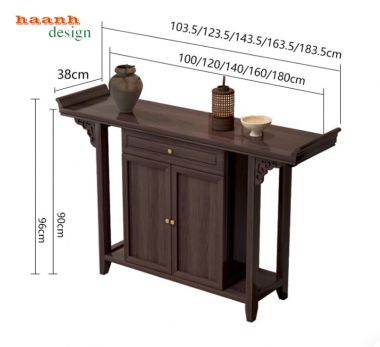 Khám phá các mẫu bàn thờ gia tiên đẹp hai tầng sang trọng-BTH 017