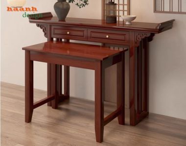 Khám phá các mẫu bàn thờ gia tiên đẹp hai tầng sang trọng-BTH 017