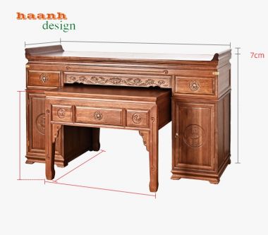 Bàn thờ hai tầng giả cổ gỗ tự nhiên BTH 001