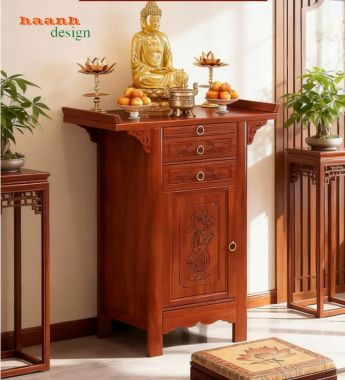 Tủ thờ giả cổ nhiều kích thước, thiết kế gọn - TTG 011