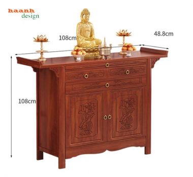 Tủ thờ giả cổ nhiều kích thước, thiết kế gọn - TTG 011