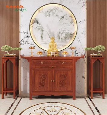 Tủ thờ giả cổ nhiều kích thước, thiết kế gọn - TTG 011