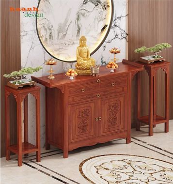 Tủ thờ giả cổ nhiều kích thước, thiết kế gọn - TTG 011