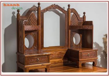 Bàn trang điểm giả cổ chạm khắc nhiều ngăn - BTD 007