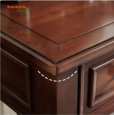 Bàn trang điểm giả cổ gương bầu dục 5 ngăn kéo - BTD 008