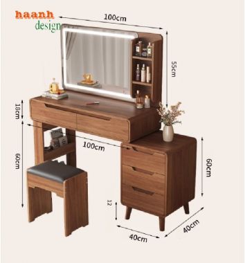 Xu Hướng Bàn Trang Điểm Hiện Đại 2025 – Tối Giản Mà Sang-BTH 005