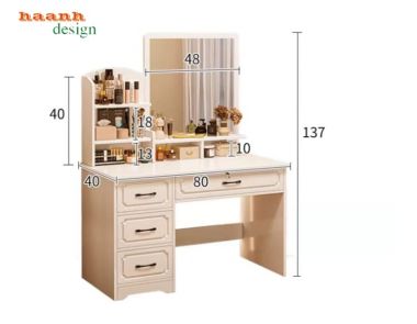 Bàn Trang Điểm Gỗ Công Nghiệp Đẹp – Giải Pháp Nội Thất-BTH 009