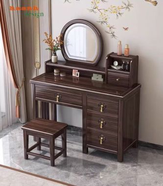 Bàn phấn gỗ tự nhiên đẹp bằng gỗ sồi Nga cao cấp cho phòng ngủ-BTH 009