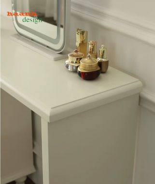 Bàn trang điểm tân cổ điển màu trắng nhiều ngăn - BTA 018