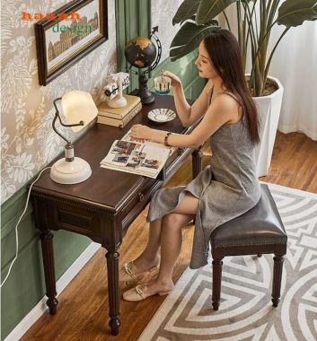 Bàn gỗ trang điểm cao cấp phong cách cổ điển Mỹ sang trọng-BTA 017