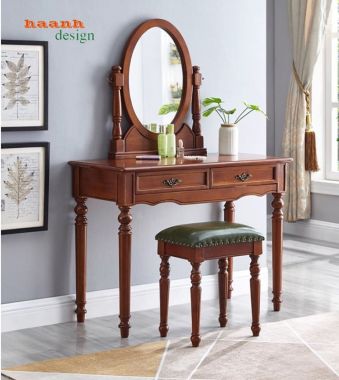 Khám phá mẫu bàn trang điểm cao cấp gỗ sồi tự nhiên đẹp mê hồn-BTA 012