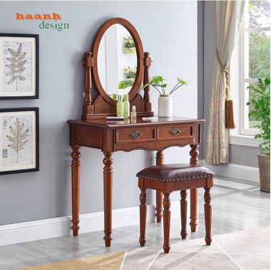 Khám phá mẫu bàn trang điểm cao cấp gỗ sồi tự nhiên đẹp mê hồn-BTA 012