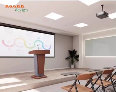 Bục phát biểu gỗ hội trường thiết kế theo yêu cầu-BPB 008