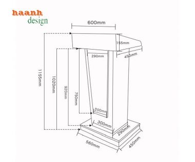 Bục phát biểu gỗ công nghiệp tiện ích cho hội trường-BPB 003