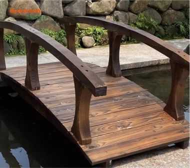 Cầu gỗ đẹp bằng gỗ teak tự nhiên cho cảnh quan ngoài trời-CGN 011