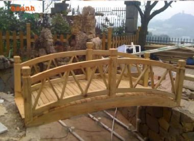 Xây dựng cầu gỗ teak ngoài trời bền lâu với thời gian-CGN 008