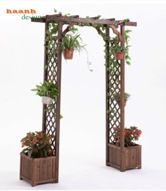 Cổng gỗ ngoài trời hiện đại cho biệt thự và resort-CVM 009