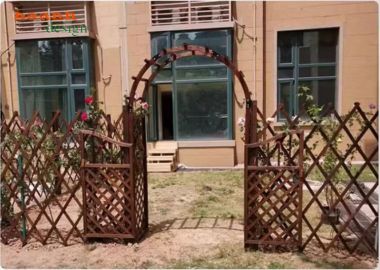 Cổng gỗ ngoài trời hiện đại cho biệt thự và resort-CVM 009