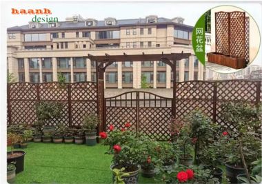 Cổng gỗ ngoài trời hiện đại cho biệt thự và resort-CVM 009