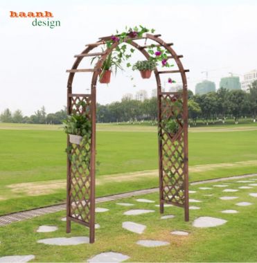 Cổng gỗ ngoài trời hiện đại cho biệt thự và resort-CVM 009