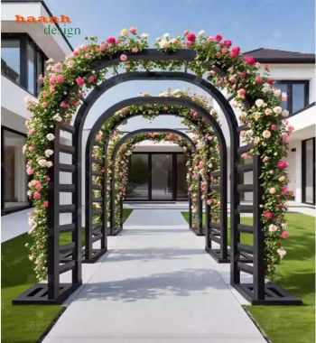 Cổng vòm sắt đẹp – Xu hướng thiết kế cổng, sang trọng năm nay-CVM 002