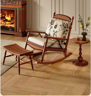 Ghế gỗ bập bênh thư giãn – Xu hướng nội thất tân cổ điển-GBB 024