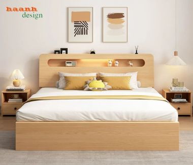 Giường trẻ em gỗ công nghiệp đầu giường hộc mở - GDC 007