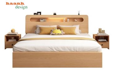 Giường trẻ em gỗ công nghiệp đầu giường hộc mở - GDC 007