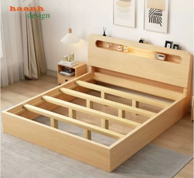 Giường trẻ em gỗ công nghiệp đầu giường hộc mở - GDC 007