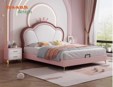 Giường ngủ trẻ em gỗ công nghiệp cho bé gái đáng yêu GDC 003
