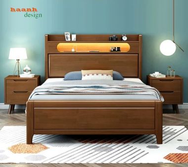 Giường đơn trẻ em gỗ tự nhiên thiết kế tiện dụng - GND 017