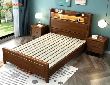 Giường đơn trẻ em gỗ tự nhiên thiết kế tiện dụng - GND 017
