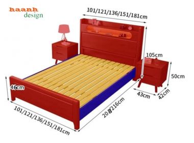 Giường đơn trẻ em gỗ tự nhiên thiết kế tiện dụng - GND 017