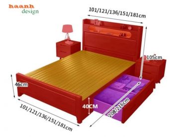 Giường đơn trẻ em gỗ tự nhiên thiết kế tiện dụng - GND 017