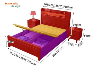 Giường đơn trẻ em gỗ tự nhiên thiết kế tiện dụng - GND 017