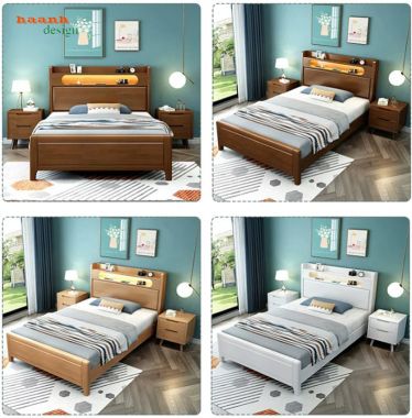 Giường đơn trẻ em gỗ tự nhiên thiết kế tiện dụng - GND 017
