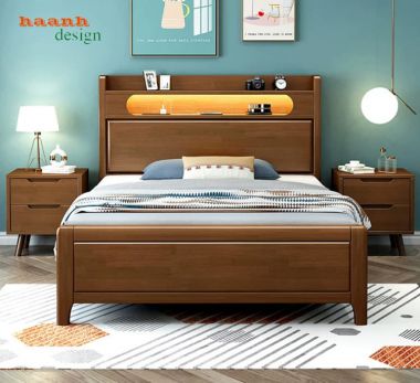 Giường đơn trẻ em gỗ tự nhiên thiết kế tiện dụng - GND 017