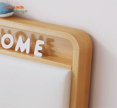 Giường đơn trẻ em gỗ tự nhiên thiết kế bo cong - GND 018