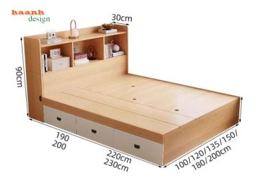 Giường Gỗ Công Nghiệp Cao Cấp Hiện Đại Cho Phòng Ngủ Đẹp-GNH 010