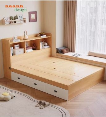 Giường Gỗ Công Nghiệp Cao Cấp Hiện Đại Cho Phòng Ngủ Đẹp-GNH 010