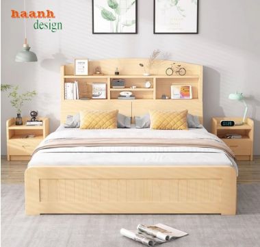 Top mẫu giường gỗ công nghiệp có ngăn kéo đẹp hiện đại 2025-GNH 007