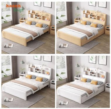 Top mẫu giường gỗ công nghiệp có ngăn kéo đẹp hiện đại 2025-GNH 007