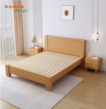 Giường ngủ gỗ công nghiệp sơn trắng chất lượng sang trọng GNH 002