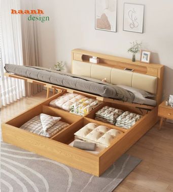Giường Ngủ Gỗ Công Nghiệp Đẹp Thiết Kế Tối Giản Hiện Đại-GNH 009