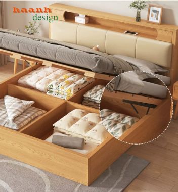 Giường Ngủ Gỗ Công Nghiệp Đẹp Thiết Kế Tối Giản Hiện Đại-GNH 009
