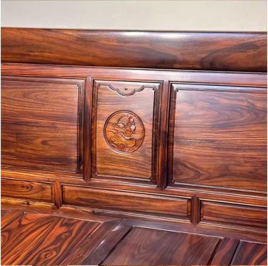 Giường ngủ gỗ mun giả cổ – Giải pháp phòng ngủ sang trọng-GNC 012