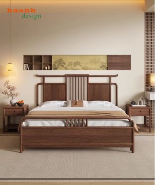 Lý Do Mẫu Giường Gỗ Cao Cấp Gỗ Óc Chó Được Ưa Chuộng-GNC 011